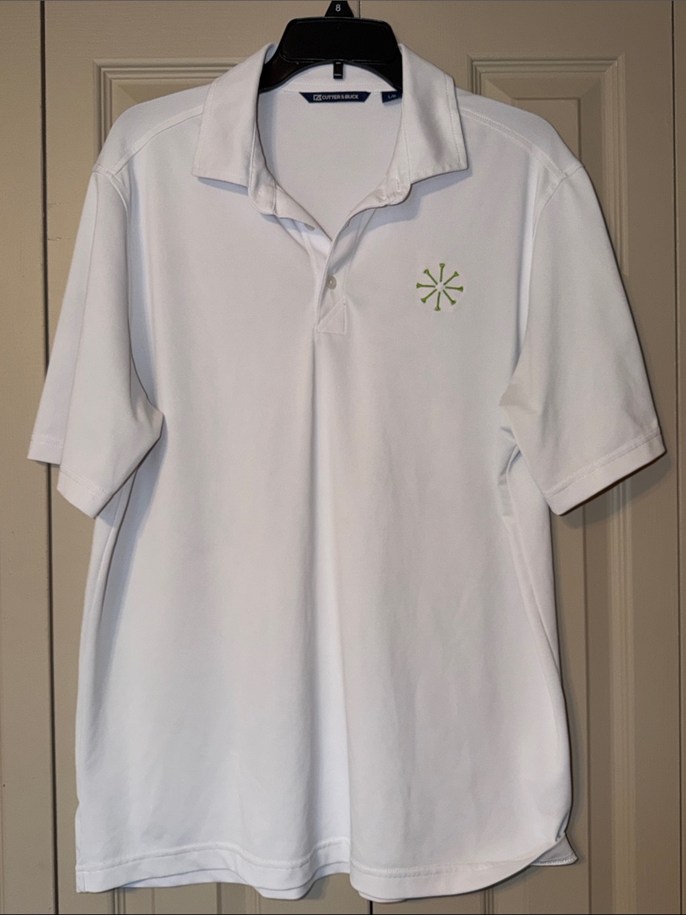 Cutter & Buck White Golf Men's Short Sleeve Polo Shirt Size Large